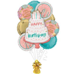 Happy Cake Day Birthday Foil Balloon Bouquet